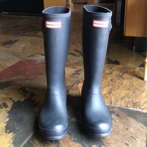 Used blue matte Hunter boots